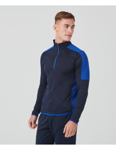 F-LV571-Adults 1/4 Zip Midlayer With Contrast Panelling 2